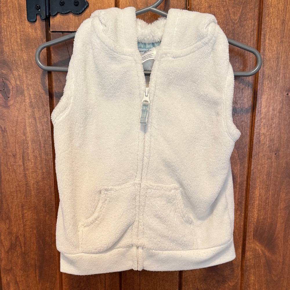 Carter's Soft White Sleeveless Hoodie